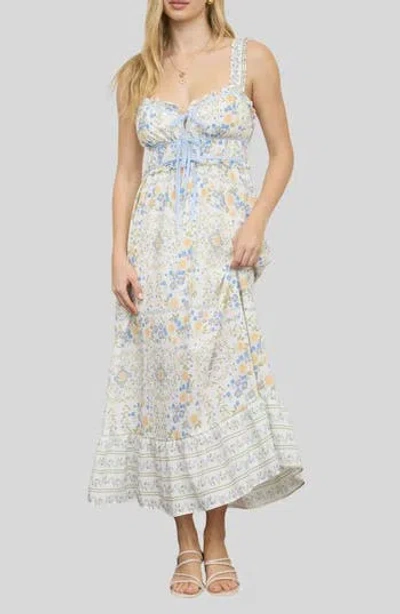 Blu Pepper Floral Midi Dress In Multi