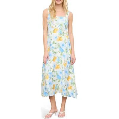 Blu Pepper Floral Midi Dress In Multi