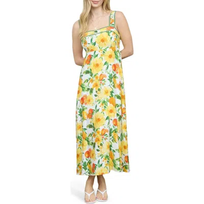 Blu Pepper Floral Midi Dress In Multi