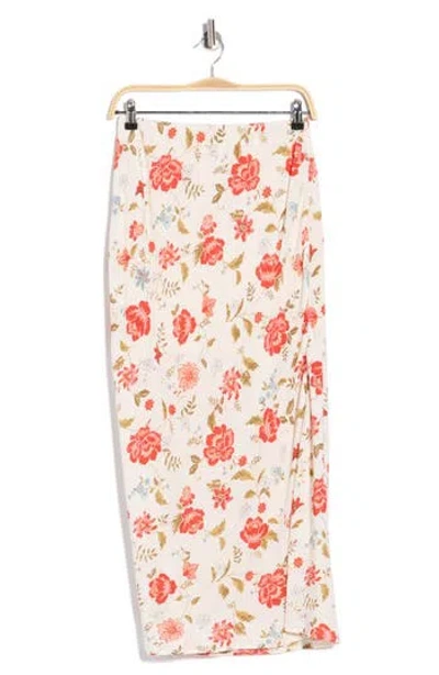 Blu Pepper Floral Midi Skirt In Multi