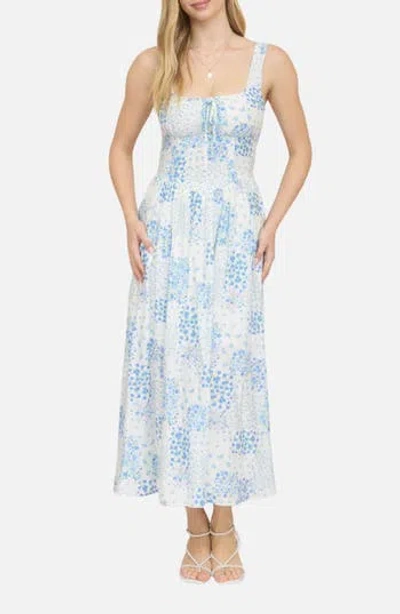 Blu Pepper Floral Patch Midi Sundress In Multi
