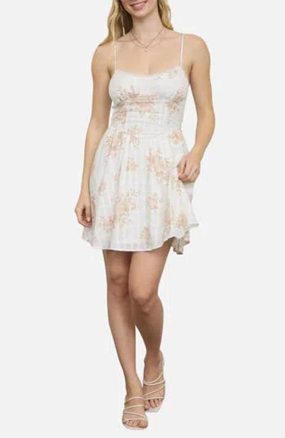 Blu Pepper Floral Print Minidress In White