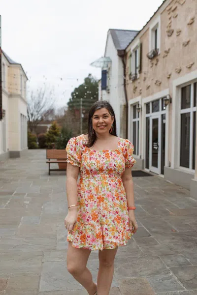 Blu Pepper Floral Smocked Dress In Multi