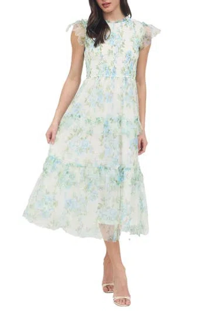 Blu Pepper Floral Smocked Maxi Dress