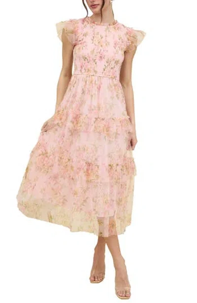 Blu Pepper Floral Smocked Maxi Dress