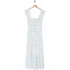 Blu Pepper Floral Smocked Maxi Dress In Blue Multi