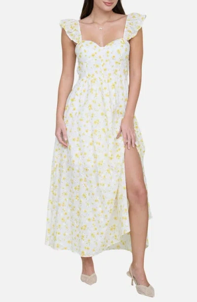 Blu Pepper Floral Sundress In Yellow