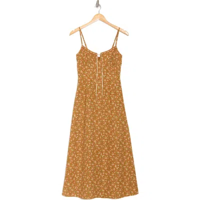 Blu Pepper Floral Tie Neck Midi Sundress