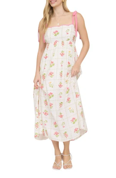 Blu Pepper Floral Tie Strap Sundress In Multi