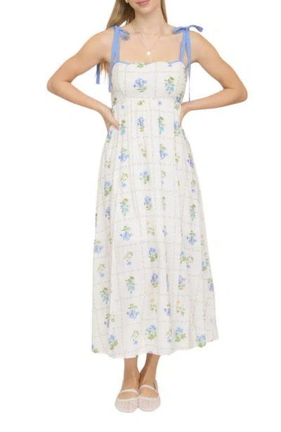 Blu Pepper Floral Tie Strap Sundress In Multi