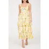 Blu Pepper Floral Tiered Dress In Multi