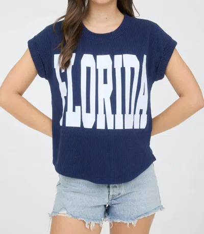 Blu Pepper Florida Knit Tee In Navy In Blue