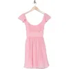 Blu Pepper Flutter Sleeve Fit & Flare Minidress In Pink