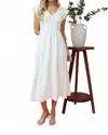 Blu Pepper Flutter Sleeve Midi Dress In Ivory In White