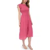 Blu Pepper Flutter Sleeve Smocked Tiered Midi Dress