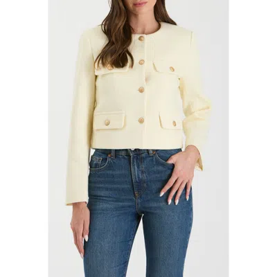 Blu Pepper Four Pocket Crop Jacket In Ivory