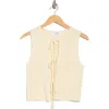 Blu Pepper Front Tie Cardigan Vest In Multi