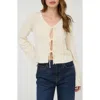 Blu Pepper Front Tie Crop Cardigan In White