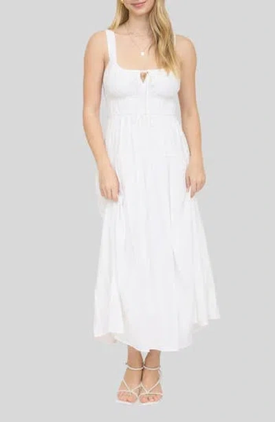 Blu Pepper Front Tie Fit & Flare Midi Dress In Multi