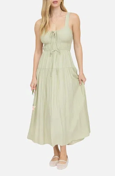 Blu Pepper Front Tie Fit & Flare Midi Dress In Multi