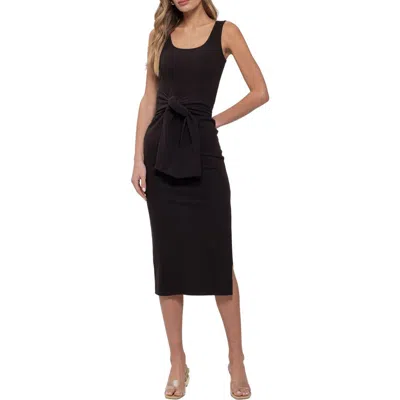 Blu Pepper Front Tie Tank Dress In Black