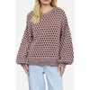 Blu Pepper Geometric Pattern Relaxed Sweater In Multi