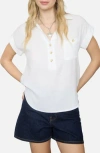 Blu Pepper Half Button Shirt In White