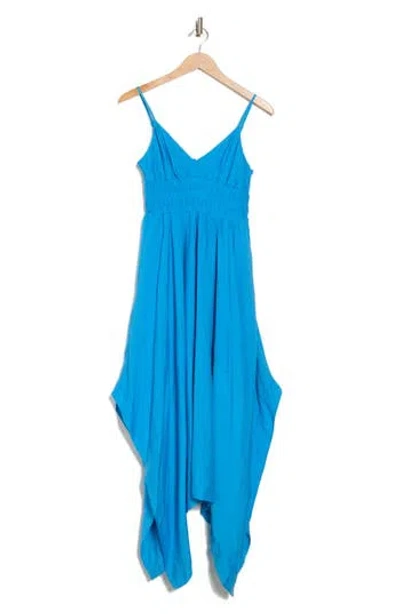 Blu Pepper Handkerchief Hem Slipdress In Blue