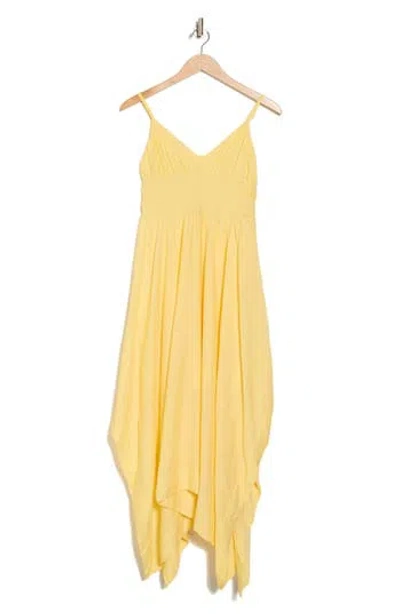 Blu Pepper Handkerchief Hem Slipdress In Yellow