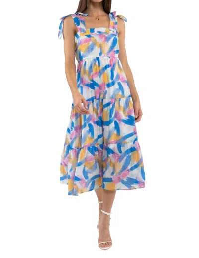 Blu Pepper Happy Little Mistakes Dress In Blue Multi