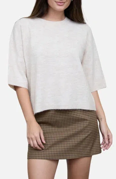 Blu Pepper Heathered Crewneck Sweater In Neutral