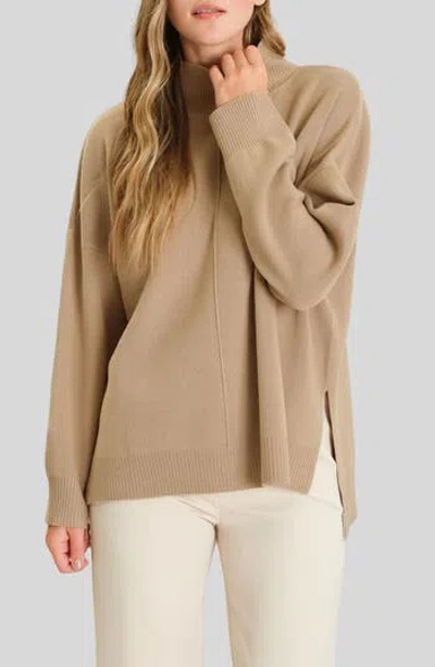 Blu Pepper High Neck Sweater In Mocha