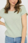 Blu Pepper Knit Bow Back Sweater In Light Sage