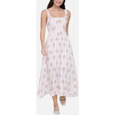 Blu Pepper Lace Trim Corset Fit & Flare Dress In White