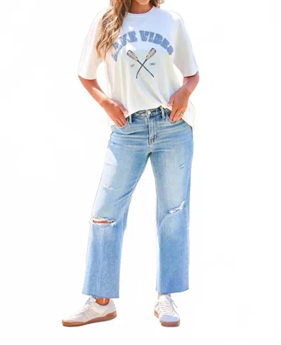 Blu Pepper Lake Vibes Graphic Tee In Ivory In White
