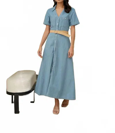 Blu Pepper Lara Maxi Dress In Light Denim In Blue
