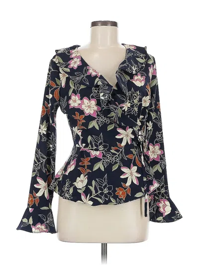 Pre-owned Blu Pepper Long Sleeve Blouse In Black