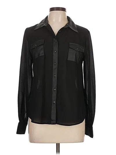 Pre-owned Blu Pepper Long Sleeve Blouse In Black