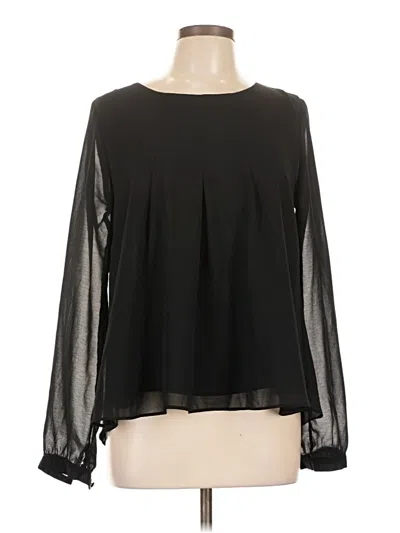 Pre-owned Blu Pepper Long Sleeve Blouse In Black
