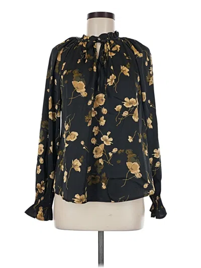 Pre-owned Blu Pepper Long Sleeve Blouse In Black