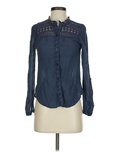 Pre-owned Blu Pepper Long Sleeve Blouse In Blue