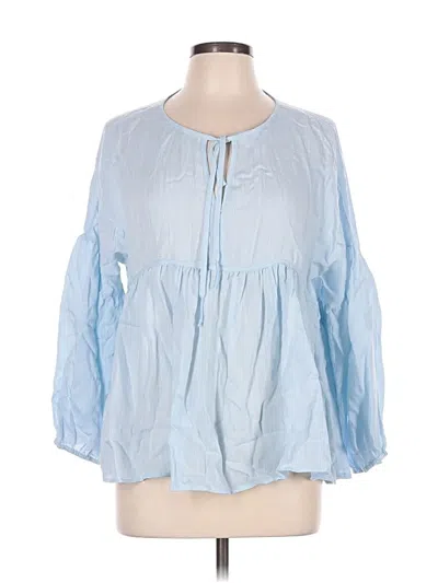 Pre-owned Blu Pepper Long Sleeve Blouse In Blue