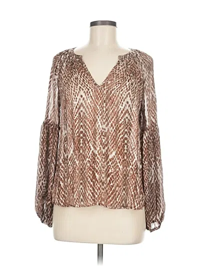 Pre-owned Blu Pepper Long Sleeve Blouse In Brown