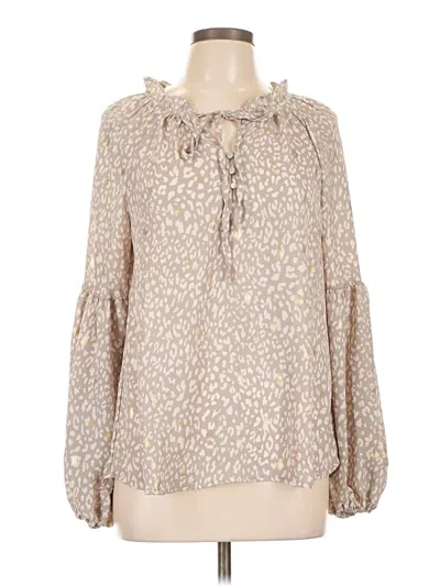 Pre-owned Blu Pepper Long Sleeve Blouse In Brown