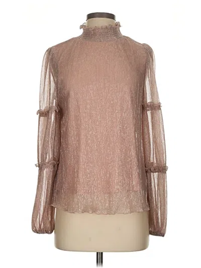 Pre-owned Blu Pepper Long Sleeve Blouse In Brown