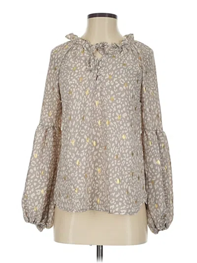 Pre-owned Blu Pepper Long Sleeve Blouse In Gray