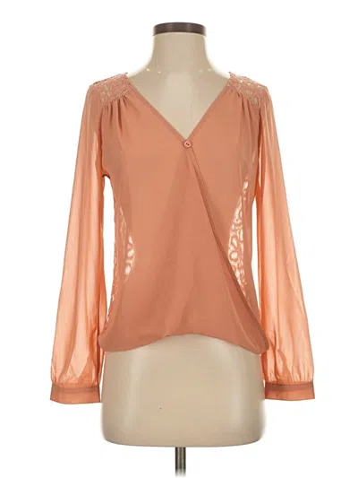 Pre-owned Blu Pepper Long Sleeve Blouse In Orange