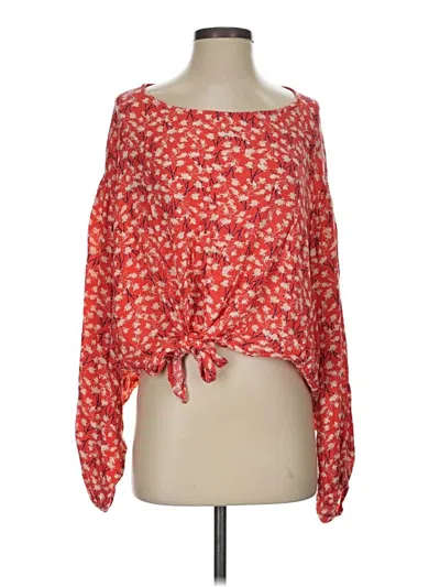 Pre-owned Blu Pepper Long Sleeve Blouse In Red