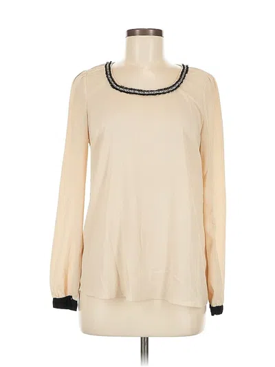 Pre-owned Blu Pepper Long Sleeve Blouse In White