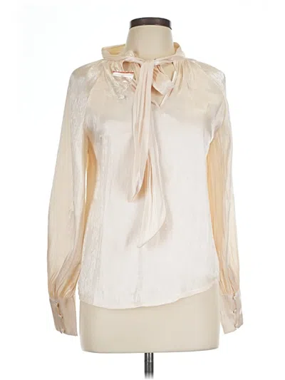Pre-owned Blu Pepper Long Sleeve Blouse In White